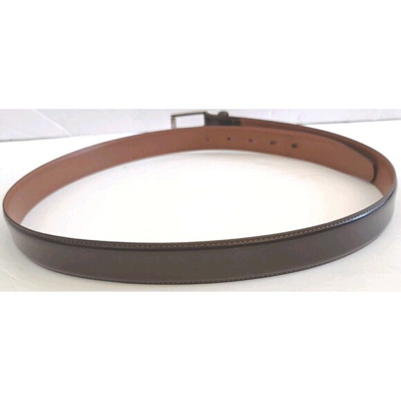 Brooks Brothers Dress Belt Dark Brown Italian Leather Sz 38 Made in ITALY W1L12 - Picture 9 of 10
